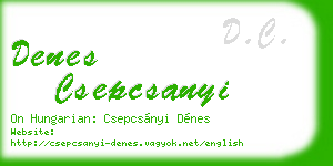 denes csepcsanyi business card